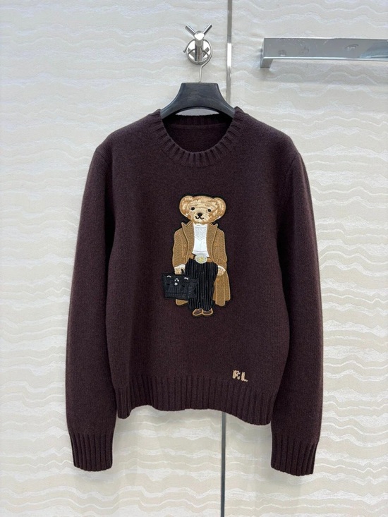 Ralph Lauren Sweaters - Ralph Lauren Brown Crewneck Sweater with Bear Patch